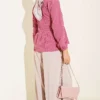 Button-Up Shirt with Bow Detail Magenta - Imagen 3