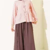 ⁦Button-Up Shirt with Bow Detail Powder Pink⁩ - الصورة ⁦2⁩