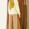 ⁦Button-Up Shirt with Bow Detail Yellow⁩ - الصورة ⁦3⁩