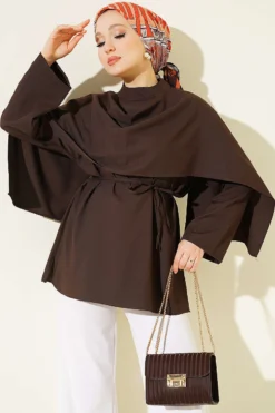 Front Panel Detail Tunic Brown