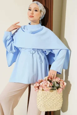 Front Panel Detail Tunic Blue