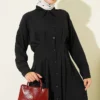 Dress with Front Dart Detail Black - Image 2
