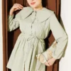 Pleated Front Sailor Collar Shirt Hazel