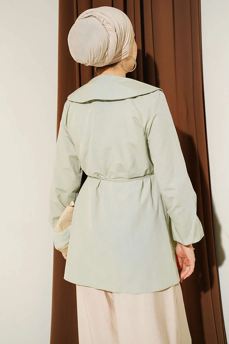 Pleated Front Sailor Collar Shirt Hazel - Image 3