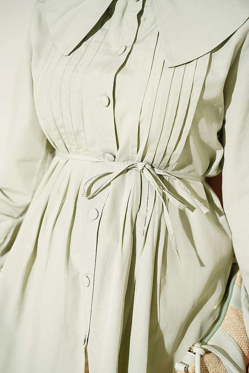 Pleated Front Sailor Collar Shirt Hazel - Image 4
