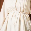 Pleated Front Sailor Collar Shirt Beige - Afbeelding 4