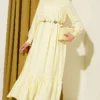 Dress with Ruffled Sleeves and Waist Detail Yellow