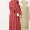 Ribbed Lace Detail Dress Rose Dust - Afbeelding 3