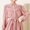Ribbed Lace Detail Dress Powder Pink - Imagen 2