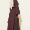 Two-Piece Set with Ribbed Detail Blouse and Hem Edge Dark Brown - Afbeelding 3