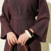 Two-Piece Set with Ribbed Detail Blouse and Hem Edge Dark Brown - Afbeelding 4