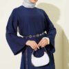 Two-Piece Set with Ribbed Detail Blouse and Hem Edge Navy Blue - Afbeelding 2