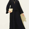 Belted Gold Buckle Tied Lounge Set Black - Afbeelding 6