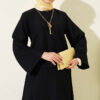 Two-Piece Set with Ribbed Detail Blouse and Hem Edge Black - Imagen 2