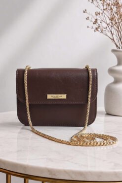 New Style Women's Arm Patch Handbag Dark Brown