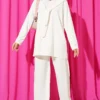 Shoulder Lace Scarf Two-Piece Set Ecru