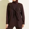 Shoulder Lace Scarf Two-Piece Set Brown – Bild 2