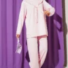 Shoulder Lace Scarf Two-Piece Set Pink