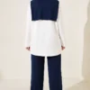 Shoulder Detail Two-Piece Set Navy Blue - Imagen 4
