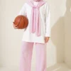 Shoulder Detail Two-Piece Set Pink