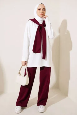 Shoulder Detail Two-Piece Set Violet