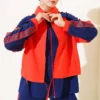 Two-Piece Set with Shoulder Stripe Red - Image 2