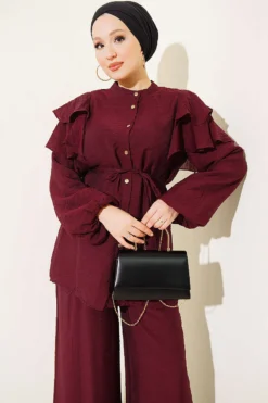Alternative view of Two-Piece Set Burgundy