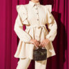Buttoned Two-Piece Set with Ruffled Shoulder Detail Beige - Image 2