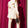 Buttoned Two-Piece Set with Ruffled Shoulder Detail Beige - Image 3