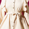Buttoned Two-Piece Set with Ruffled Shoulder Detail Beige - Image 4