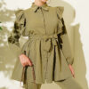 Buttoned Two-Piece Set with Ruffled Shoulder Detail Hazel - Afbeelding 2