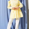 Ruffled Shoulder Belted Shirt Yellow - Imagen 2