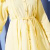 Ruffled Shoulder Belted Shirt Yellow - Imagen 4