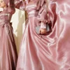 Shoulder Bow Elegant Evening Dress Powder Pink