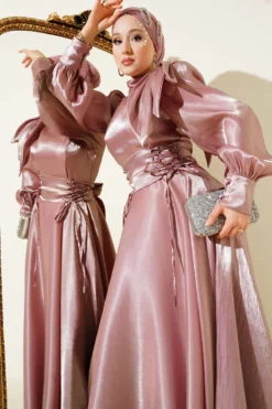 Alternative view of Shoulder Bow Elegant Evening Dress Powder Pink