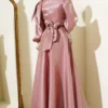Shoulder Bow Elegant Evening Dress Powder Pink - Imagen 3
