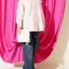 Shoulder Lace Sailor Collar Shirt Pink - Afbeelding 2