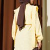Shoulder Cape Detail Belted Shirt Yellow – Bild 3
