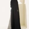 Shoulder Cape Sequin Embellished Evening Dress Black – Image 3