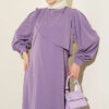 Shoulder Pleated Detail Dress Lilac – Image 2