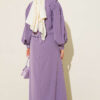 Shoulder Pleated Detail Dress Lilac – Image 3