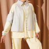 Two-Piece Set with Shoulder Stripe Yellow - Image 2