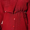 Shoulder Buttoned Pocket Shirt Burgundy – Image 4
