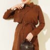 Shoulder Buttoned Pocket Shirt Brown