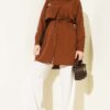 Shoulder Buttoned Pocket Shirt Brown – Image 2