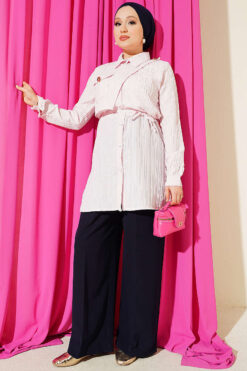 Alternative view of Shoulder Buttoned Pocket Shirt Powder Pink