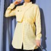 Shoulder Buttoned Pocket Shirt Yellow