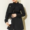 Shoulder Buttoned Pocket Shirt Black