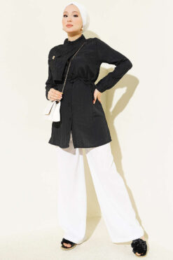 Alternative view of Shoulder Buttoned Pocket Shirt Black