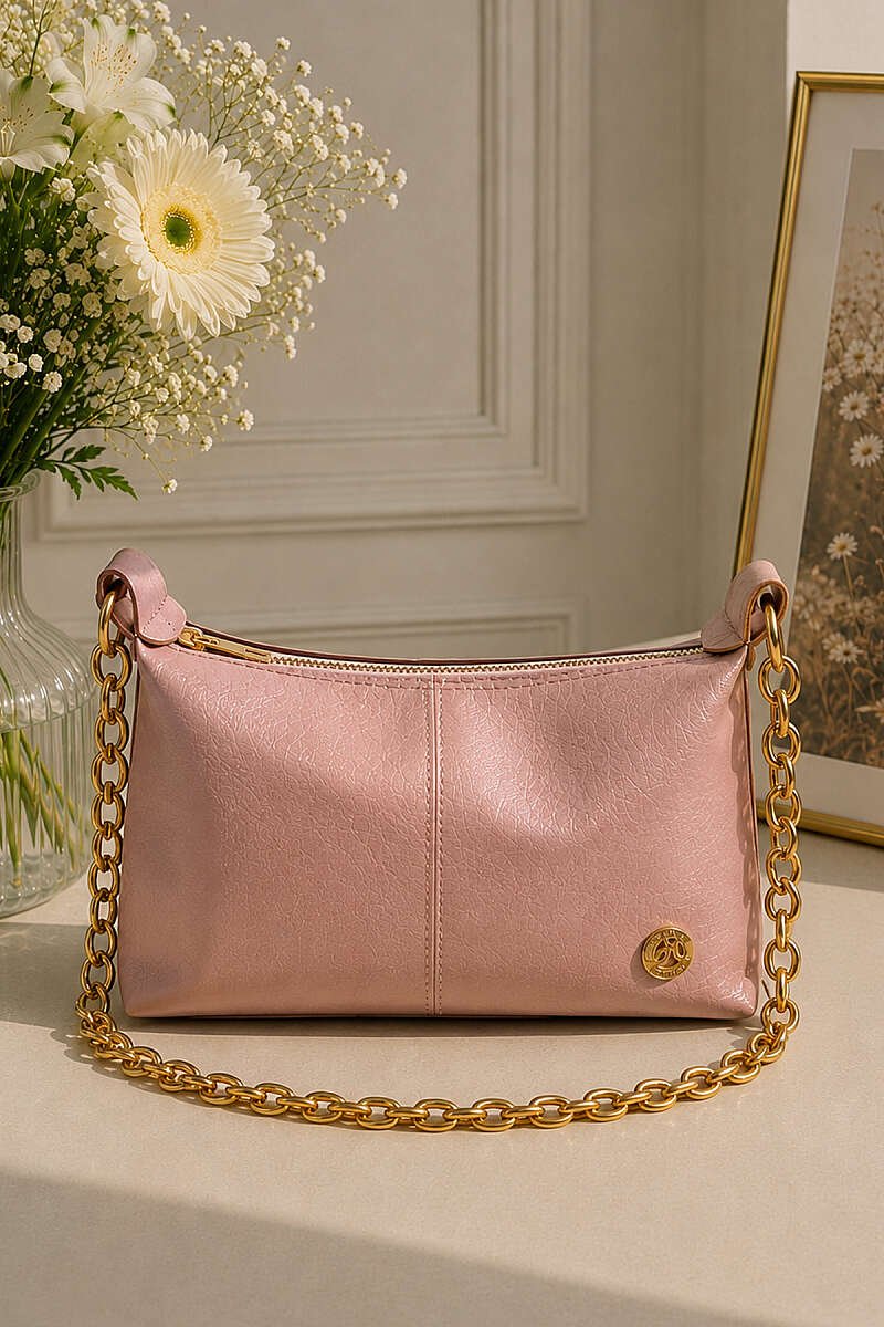 Front Seam Chain Strap Bag Powder Pink